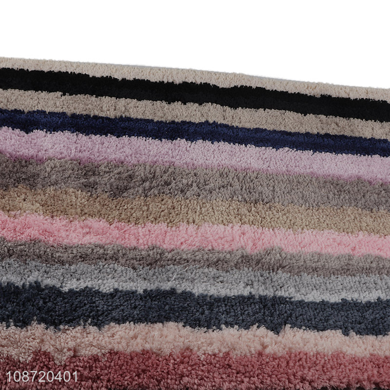 Hot selling non-slip water absorbent striped bath mat bathroom carpet
