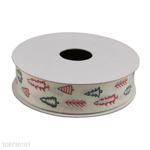 Factory supply wired edge printed Christmas ribbons for bow making