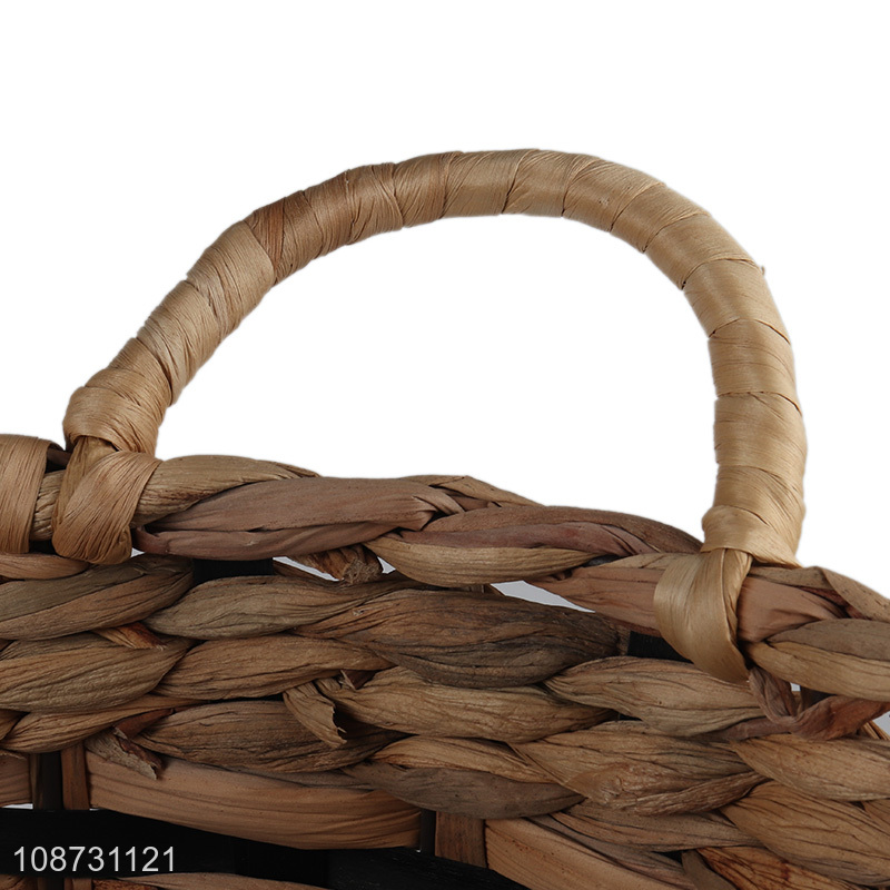 Wholesale natural wicker storage basket handwoven water hyacinth storage basket