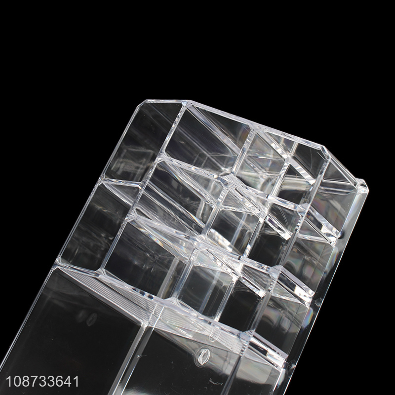Low price clear cosmetic makeup storage box desktop display holder for sale