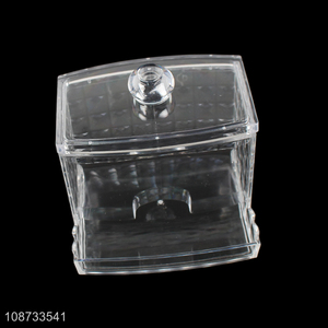 China factory transparent cotton swab box plastic storage box for home