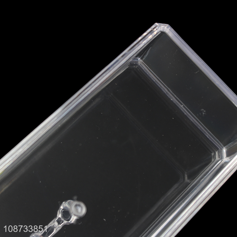 Good quality clear rectangle cosmetic makeup storage box with lid