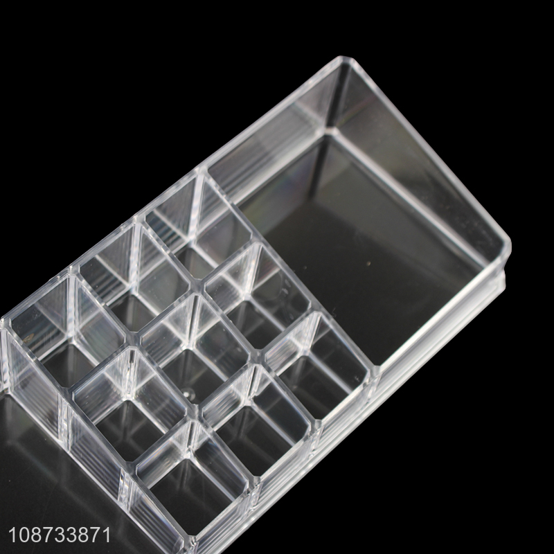 Best selling plastic cosmetic makeup storage box display stand for desktop