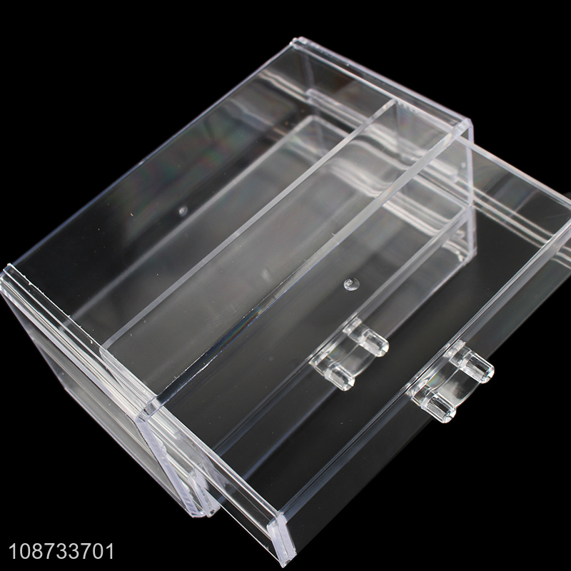 Best price rectangular drawer type makeup cosmetic storage box for desktop