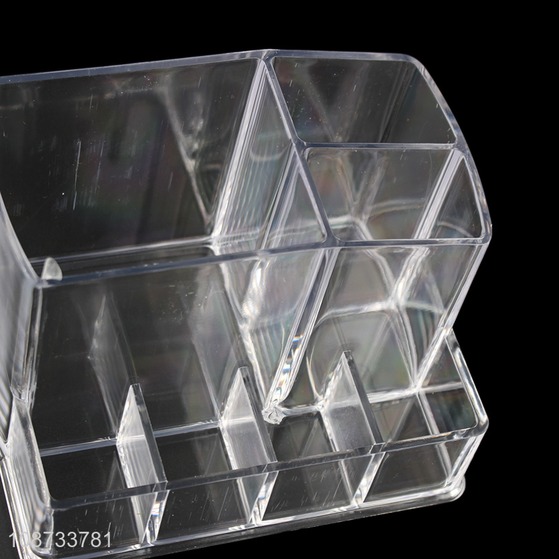 China wholesale clear desktop makeup organizer cosmetic storage box for bedroom