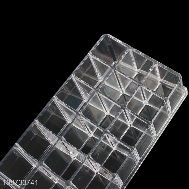 Factory supply clear plastic desktop cosmetic organizer lipstick storage box