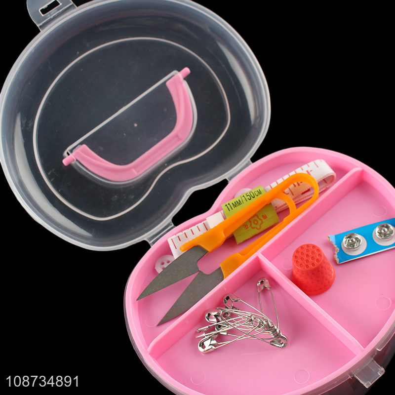 Good quality household sewing tools set with plastic storage box