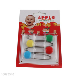 Good quality 4 pieces baby safety pins infant cloth nappy pins