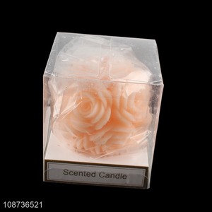 China supplier rose flower scented candle soy wax aromatic candle