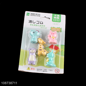 Online wholesale cute animal erasers kids gift school stationery