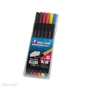 <em>Wholesale</em> 6 colors non-toxic <em>water</em> <em>color</em> pens fine liner markers for coloring