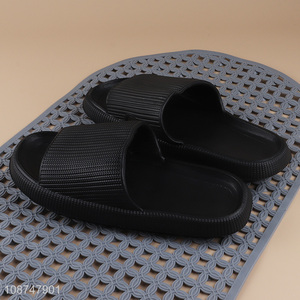 New arrival black non-slip indoor home <em>slippers</em> soft sole <em>slippers</em> for sale