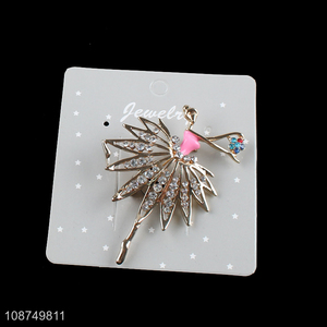 Wholesale fashion rhinestone enamel ballet dancing girl brooch pin