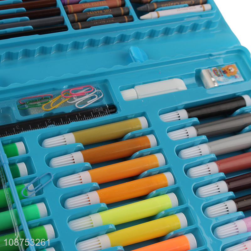 Hot selling 150 pieces art set with markers, wax crayons, oil pastels etc