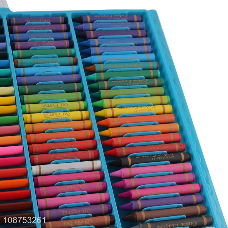 Hot selling 150 pieces art set with markers, wax crayons, oil pastels etc