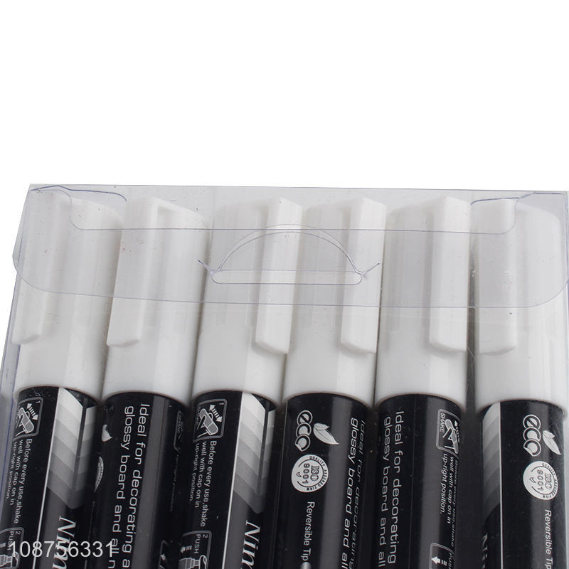 Wholesale 6 pieces window marker pens liquid chalk pens for marking