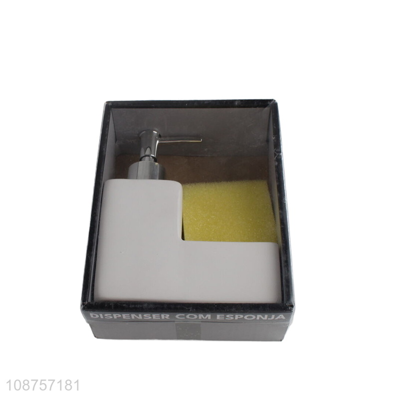 New product liquid soap dispenser sponge holder with cleaning sponge