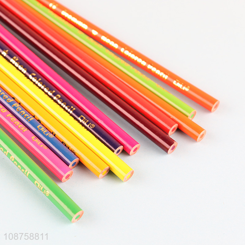 Factory supply 12-color water soluble long lasting drawing color pencils