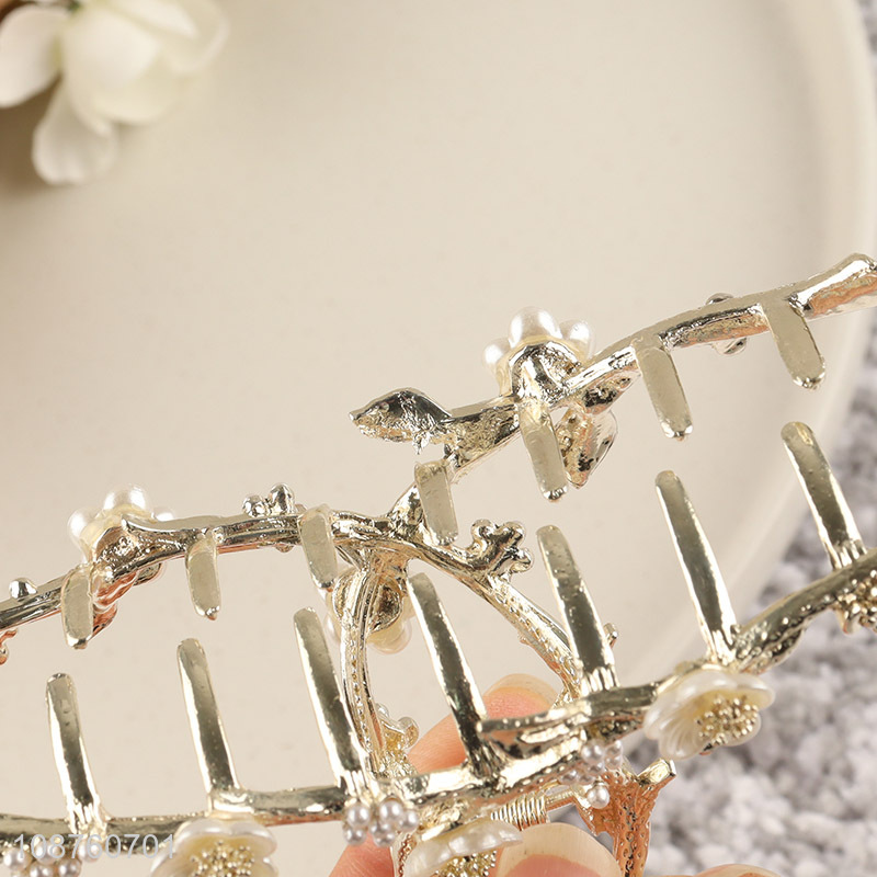 Hot selling aesthetic flower alloy hair claw clip hair accessories