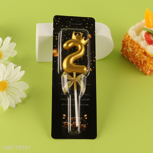 High quality gold birthday numberal cake candles