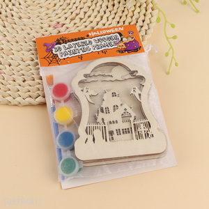 Factory Supply 3D Layered Halloween Wooden <em>Painting</em> Kit For Kids