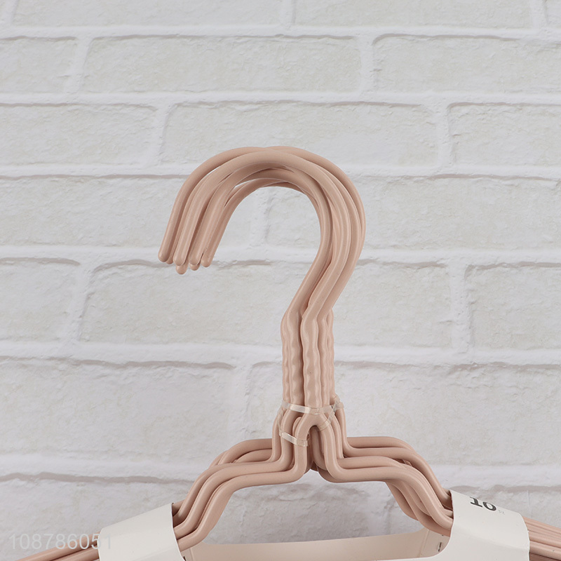 Factory price 10pcs pvc coated clothes hangers for kids