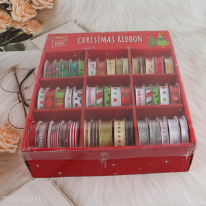 Factory supply 45pcs Christmas ribbons for gift wrapping