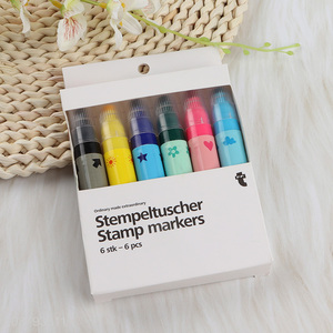 New arrival 6pcs stamp watercolor pens markers for kids