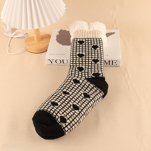 Factory price non-slip slipper socks with grippers for women