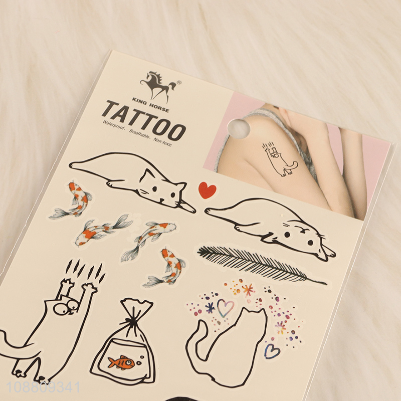 New product cartoon cat tattoo sticker temporary fake tattoos
