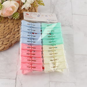 Factory price 16pcs plastic clothes pegs crafts picture clips