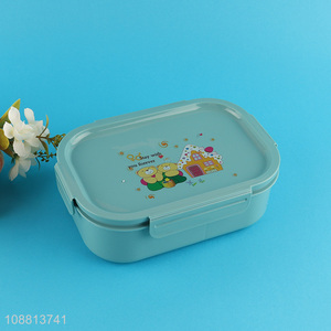 Promotional 2-compartment cartoon bento lunch box with <em>spoon</em>