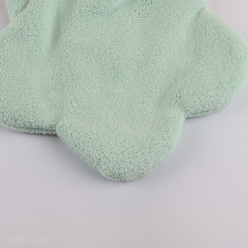Low price flower shape hanging coral fleece hand towel