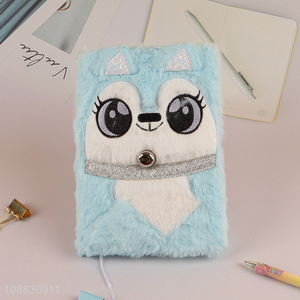 Wholoesale cute animal plush notebook journal notebook for kids