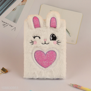 Hot selling cute animal plush notebook journal for kids girls