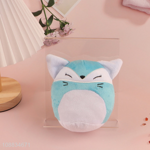 High quality cartoon fox plush baby rattle toy for infants