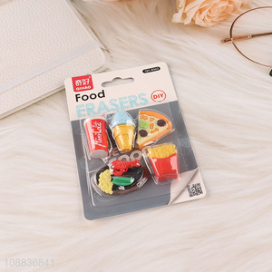 Good sale food series students stationery eraser set wholesale