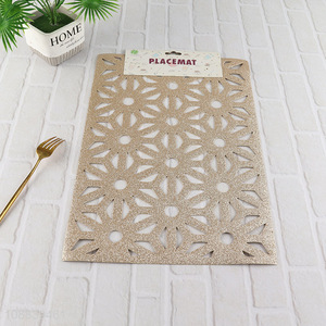Top products hollow golden pvc place mat dinner mat for sale