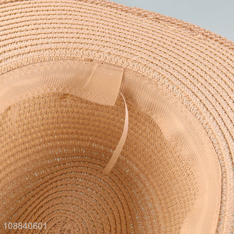 Good quality women straw hat wide brim beach sun hat