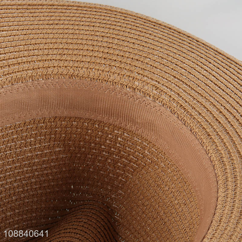 High quality women summer beach hat floppy straw hat