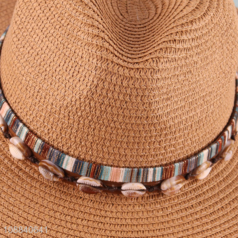 High quality women summer beach hat floppy straw hat