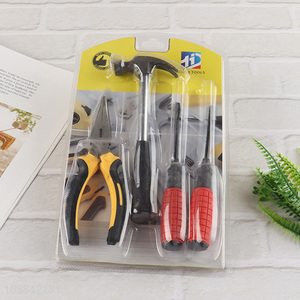 Factory wholesale home tool kit with plier, claw hammer & screwdrivers