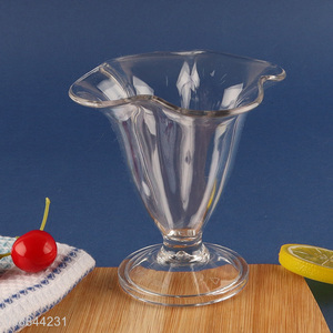 Factory Price Clear Footed Acrylic Ice Cream Dessert Cup
