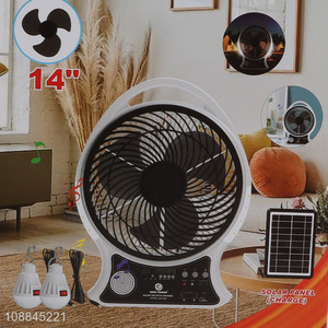 Best selling 14 inch rechargeable table fan solar fans
