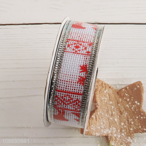 Wholesale Christmas ribbons wired edge holiday ribbons for wreath