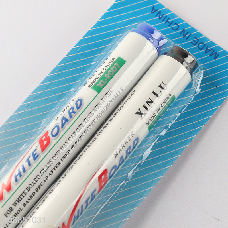 Factory supply 2pcs low odor  fine tip whiteboard markers