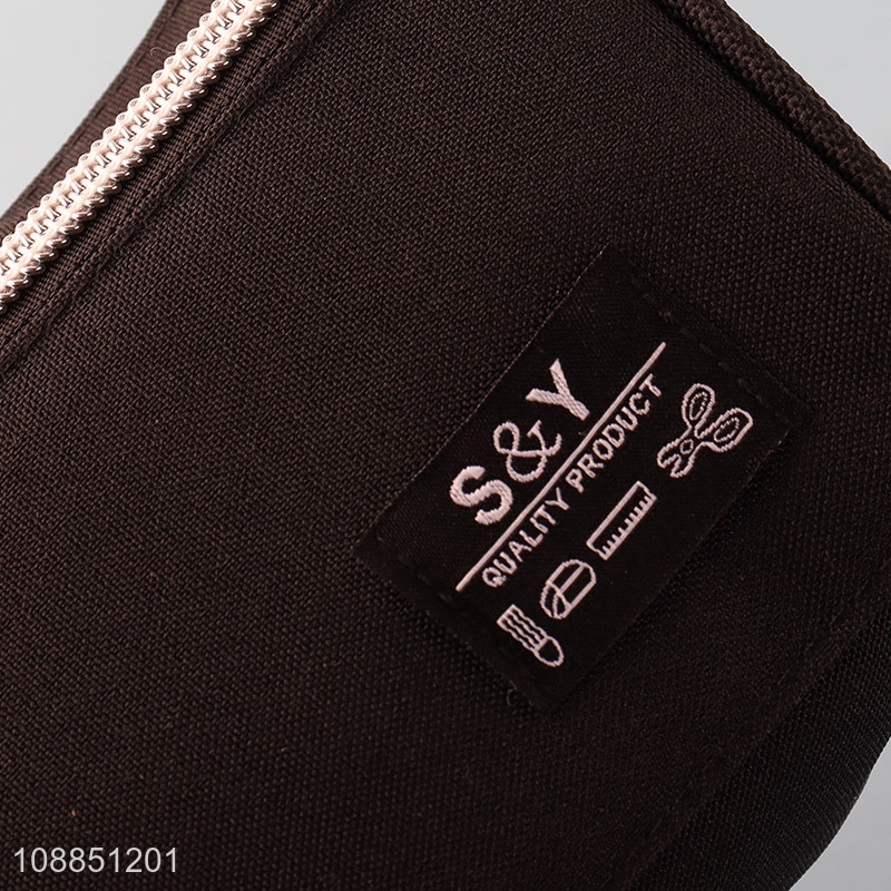 Wholesale large capacity  zippered pencil bag stationery pen bag