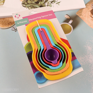 Good price 6pcs colorful plastic measuring spoons set for baking