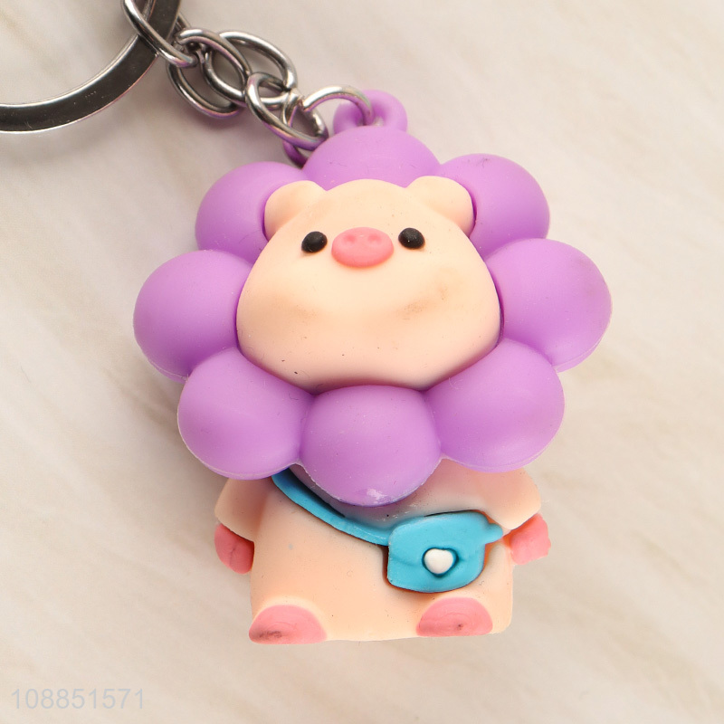 Wholesale cute cartoon key chain soft pvc keychain bag pendant