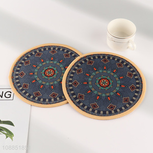 New product 2-pack round heat resistant bohemian style placemats